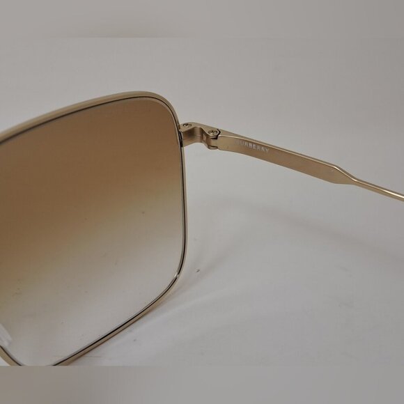Burberry Sunglasses Gold Brown Gradient Oversized Square Check B3119 58-17-140 - Picture 14 of 14